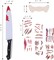 Halloween Costume for Kids Adult Women Men, Bloody Fake Knife Weapon Prop, Fake Knife with Fake Blood Add 7 Sheets Scar Tattoo Stickers, Scary Halloween Costume Accessories